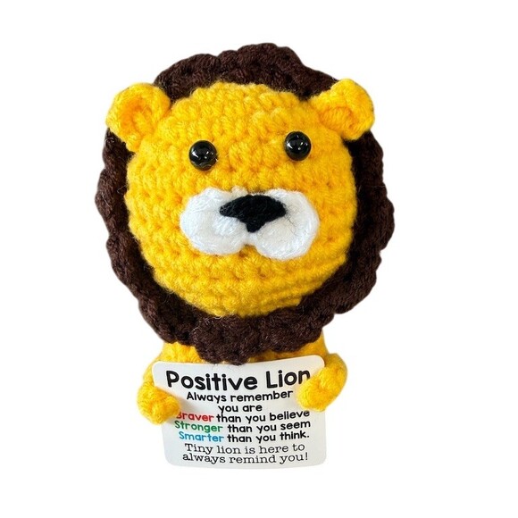Other - Mini Crochet Positive Lion Plush w/ Inspirational Message Card